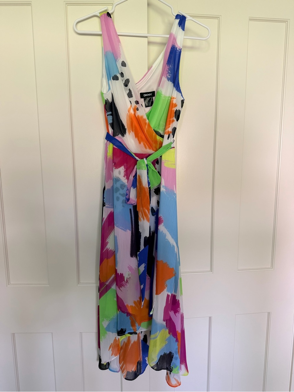 DKNY Rainbow Chiffon Dress- NWOT